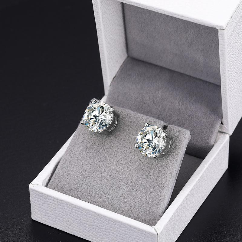 【#3】3-4ct Moissanite Earrings For Women Oversized 10mm 925 Sterling Silver Stud Earrings Men's Jewelry Gift 3