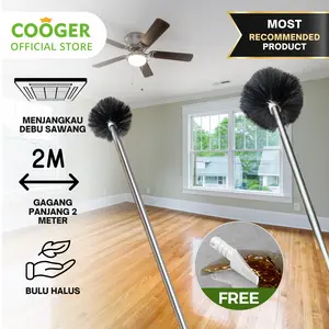 [COD] COOGER Sapu Plafon 2 Meter Rumah Kemoceng Pembersih Plafond Sawang Sarang Laba Langit Bulu Halus Gagang Panjang