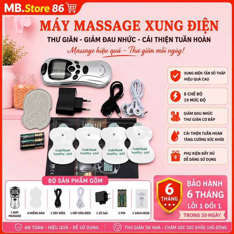 Chú Ý Máy masage xung điện Và Miêng Dán. Máy 4 miếng dán mát sa bấm huyệt cầm…
