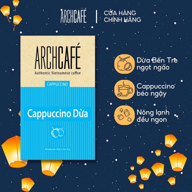 Cappuccino Dừa Archcafe - Cà phê hoà tan (12 gói x 20g) - Cà Phê Dừa
