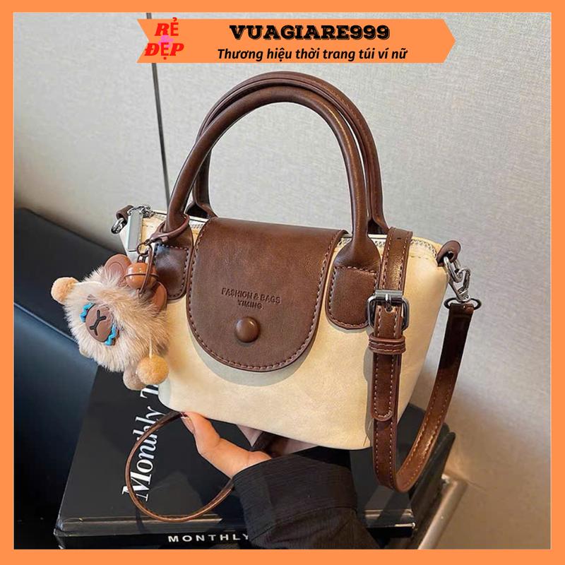 (Tặng móc gấu) Túi xách nữ đeo chéo đeo vai đẹp da trơn basic size 21 để vừa điện thoại đi chơi thời trang hàn quốc DC76