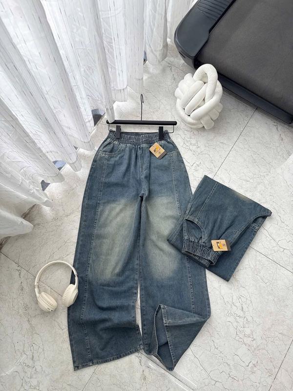 3 SIZE 45-60KG TÙY CHIỀU CAO] QUẦN JEAN CC0123 ỐNG SUÔNG CÓ DÂY RÚT THẬT QUẦN DÀI 98CM ỐN RỘNG 28CM HOT TREND NỮ 6