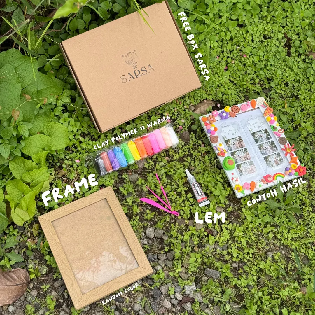 PAKET 3D FRAME PIGURA + CLAY POLIMER (With exclusive box) PLAYDATE ARTDATE ISI WAKTU