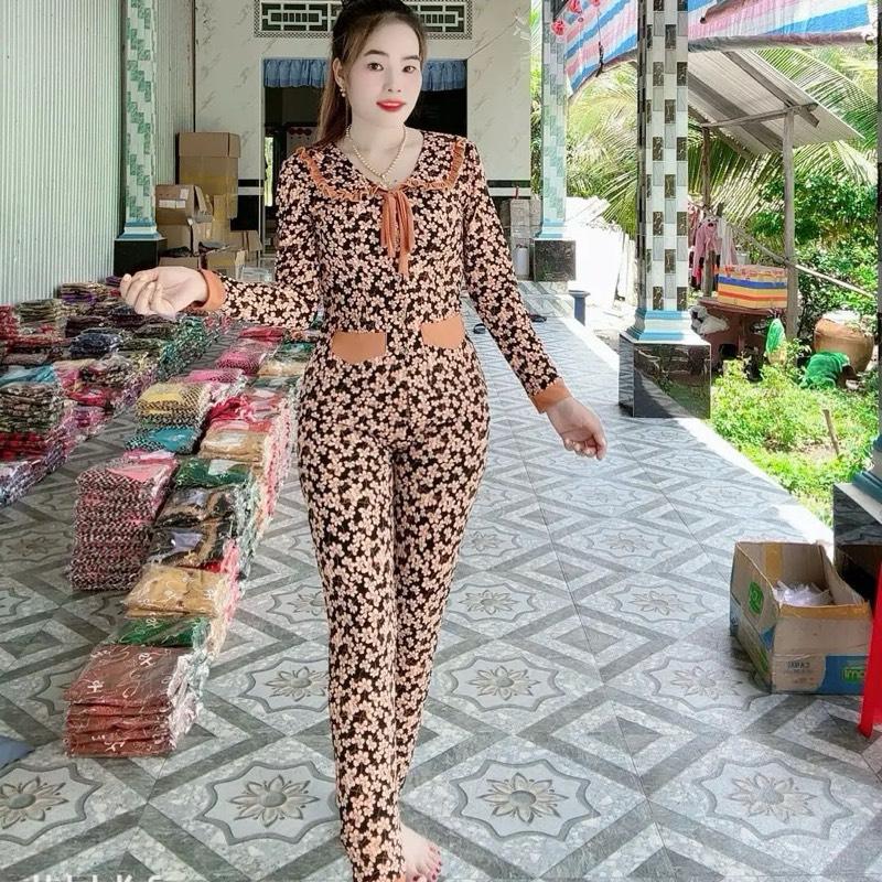 BỘ NHI ỐNG ÔM PIZAMA QUẦN DÀI ỐNG ÔM 3