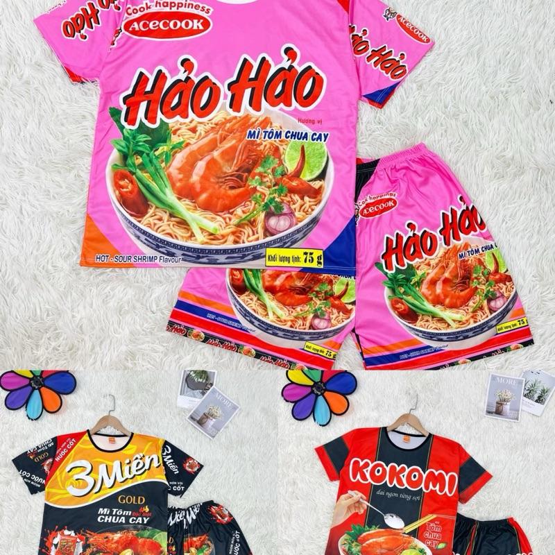 Đồ bộ đùi hoạ tiết mì gói dễ thương