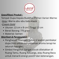 Gambar Leolle Bali Tempat Dupa Kepala Buddha | Wadah Bakar Dupa Aroma Terapi Zen Style | Patung Pajangan Meja Simbol Kedamaian & Ketenangan Fengshui | Incense Holder Tray Kerajinan Tangan Bali Klasik | Aksesoris Yoga Meditasi Pengharum Ruangan Estetik - Grey dari Leolle Bali Kota Denpasar 5 Tokopedia