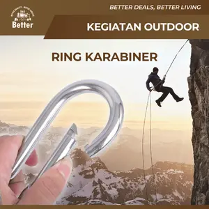 Karabiner Hook Stainless Steel Carabiner Outdoor Gantungan Hammock Kuat Tahan Lama