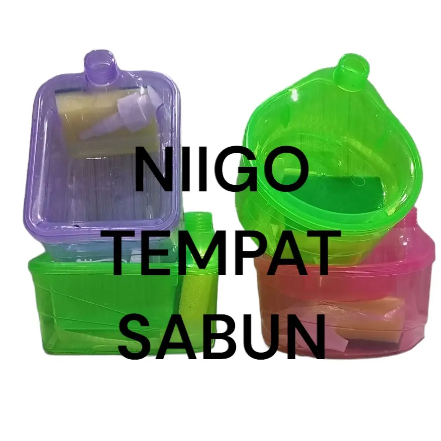 Tempat Sabun Bulat dan Kotak + Spons Cuci Piring (2in1) Dispenser Sabun Cair Botol Soap Pump Wadah Sunlight Viral Plastik