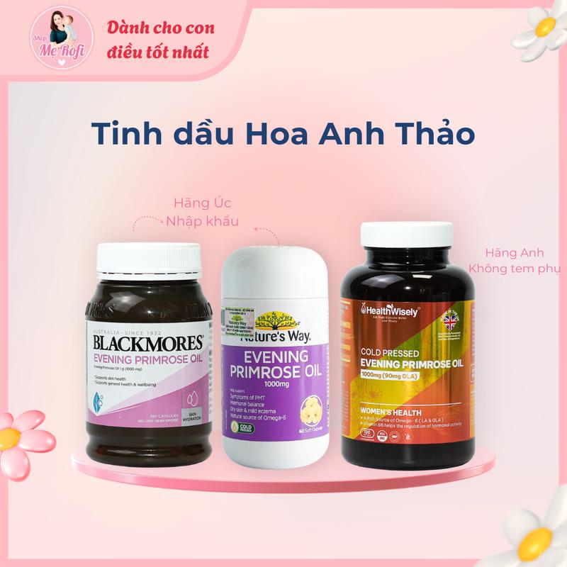 ID1 Tinh dầu hoa anh thảo Healthwisely Blackmores Nature's Way Evening Primrose Oil 1000mg - Mẹ Rofi
