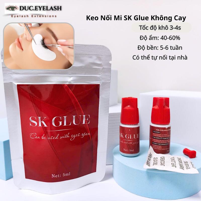 Keo nối mi SK Glue Không Cay Keo tự nối tại nhà và nối cho khách khô 3-4s bền 5-6 tuần dụng cụ nối mi Đức Beauty Lashes Nữ Trang Điểm Mỹ Phẩm Cosmetic