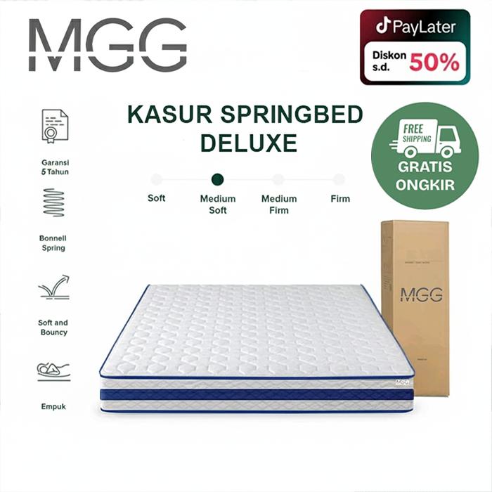 MGG Kasur Spring Bed King Size 180x200cm Busa Spring Tebal 20cm Vacuum dalam Box Praktis Nyaman Tahan Lama untuk Kamar Tidur Furniture