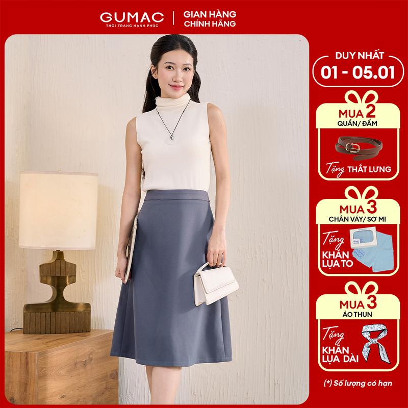   1.1 - 5.1| MUA 3 TẶNG KHĂN LỤA TO  Chân váy basic nữ công sở dáng A xòe cơ bản có túi nhỏ thanh lịch thời trang GUMAC BVE00013 