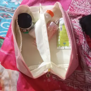 Storage Bags Tas Make Up Pouch Travel Organizer Kosmetik PU Premium – Multifungsi  Waterproof Storage box/Pink/Coklat/Krim/Hitam