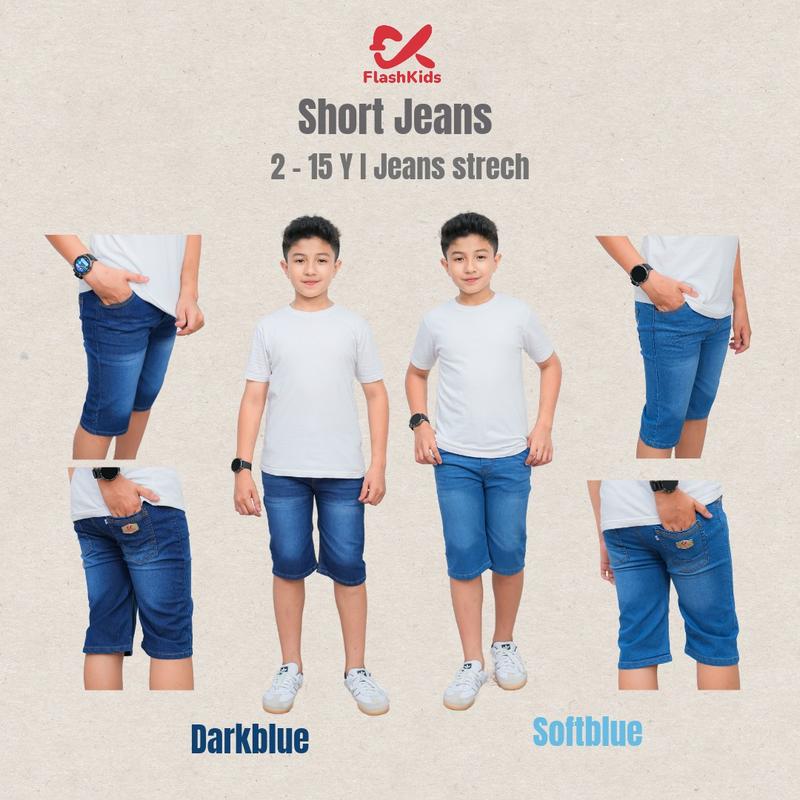 Product Introduction of Flashkids Celana Jeans Anak Laki-laki 2-14 Tahun Denim Lutut Laki Perempuan 22