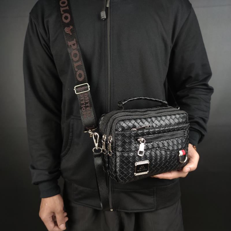POLO AMSTAR - Handbag Pria Wanita Bahan kulit PU Multifungsi Bisa Selempang Clucth Bag Tas Tangan 1