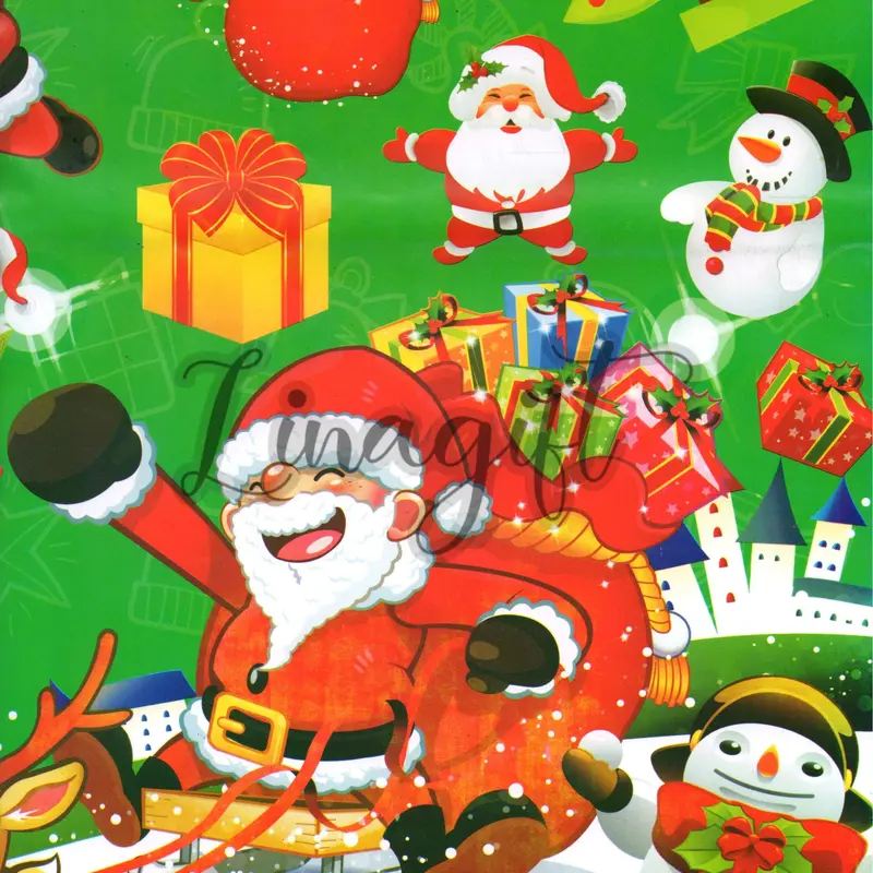 ( 5 Lembar ) SR NATAL - KERTAS KADO GLOSSY - GIFT WRAP PAPER XMAS SANTA MERRY CHRISTMAS 1
