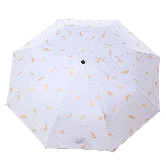 LOKO Payung Lipat Mini Motif Bulu Emas Gold Feather Anti UV 3