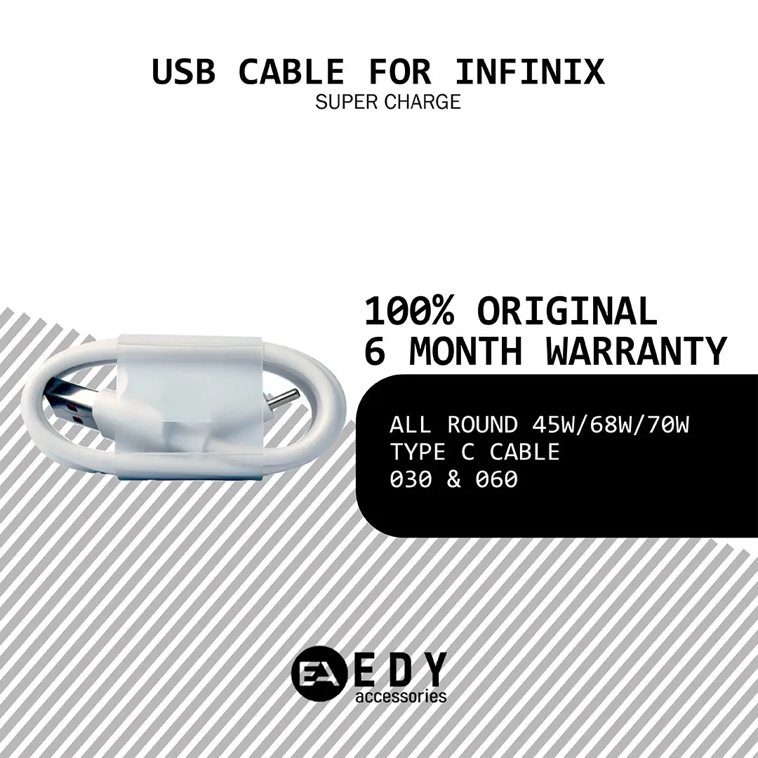 (REAL ORI) Kabel data For Infinix Type C All Round 18W 33W 45W 68W 70W 90W Super Charger Fast Charging ORIGINAL 100%