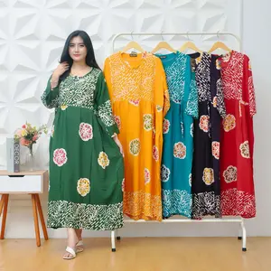 Daster Maura Lengan 3/4 Jumbo Ld 125  Dress Panjang Busui Friendly