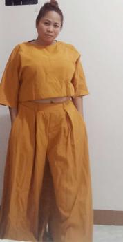Product Review of ZANZEA Korean Style Womens Elegant Sets Short Sleeve Blouse Top Wide Leg Loose Trousers Casual Suit from M**e 0