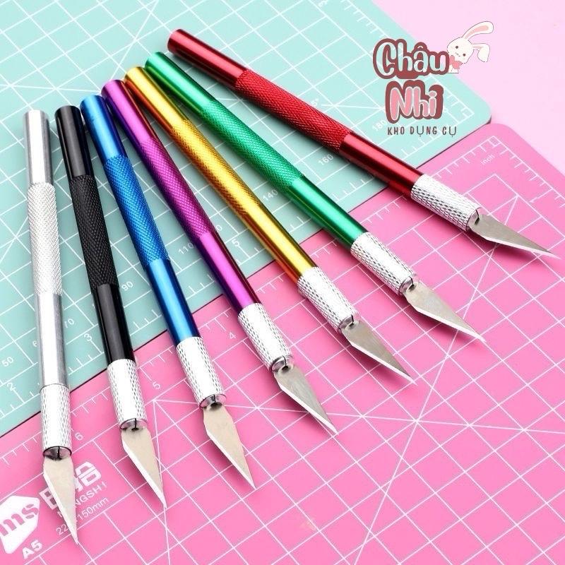 Dao Rọc Giấy - Dao Cắt Giấy Washi Tape Tỉa Sticker Dụng Cụ Dán Bullet Journal Tiện Lợi Kèm 6 Lưỡi Dao - CHÂUNHI