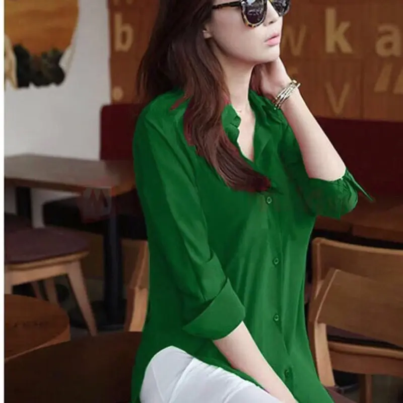 SƠ MI NỮ XẺ EO ĐUÔI TÔM ĐỦ 7 MÀU FORM DÀI ĐỦ SIZE VẢI LỤA MỊM MÁT SIZE M L XL XXL XXXL -A001 4