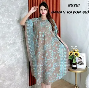 Mahalini Dress - Daster Cap Rayon Super Premium Busui Friendly Jumbo By Batik Cincaro Lembut Motif