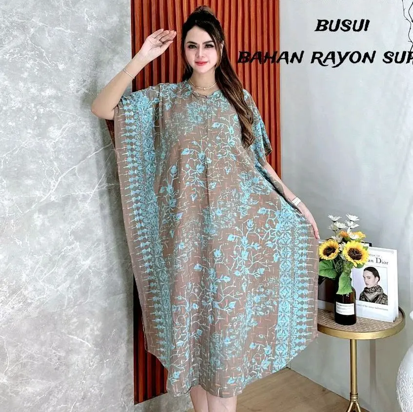 Mahalini Dress - Daster Cap Rayon Super Premium Busui Friendly Jumbo By Batik Cincaro