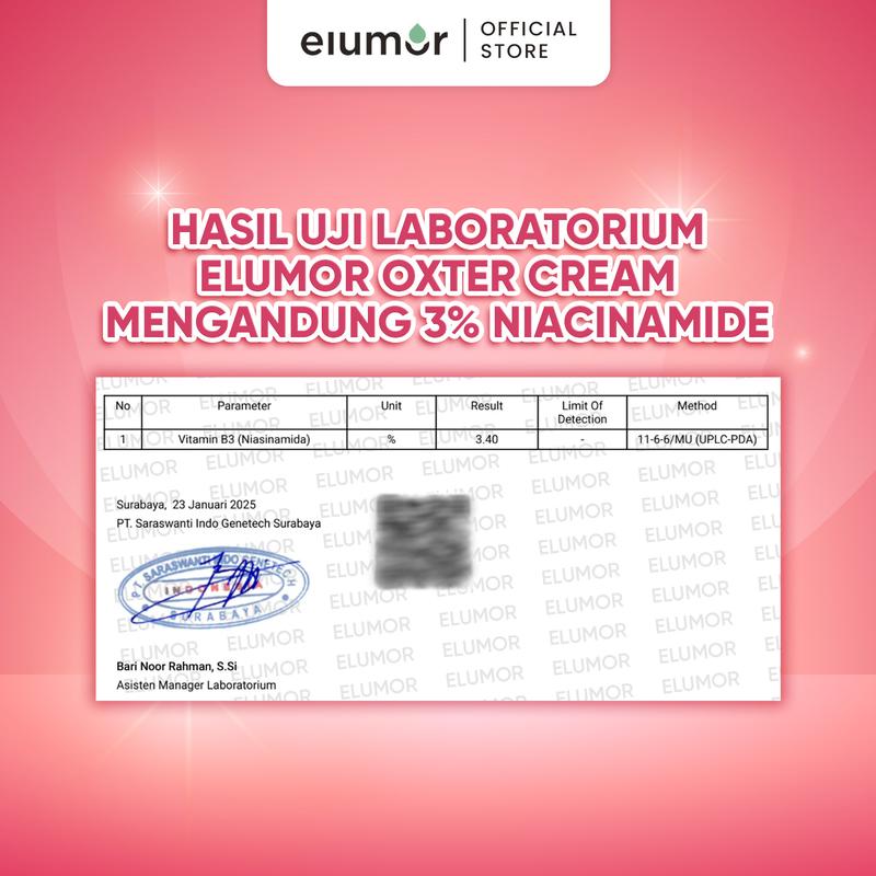 Elumor Oxter Cream 30g - Krim Pencerah Ketiak, Mengandung Niacinamide, Glutathione & Lemon, Pencerah Leher Hitam, Vitamin Mencerahkan Memutihkan Selangkangan 4