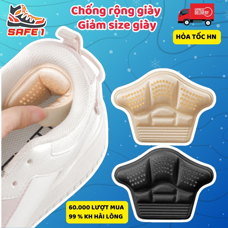 Miếng lót giày chống rộng, đệm gót giảm size giày chất liệu eva êm chân. Đệm gót giày chống rộng, giảm đau, chống trầy xước chân. Miếng Lót Giày