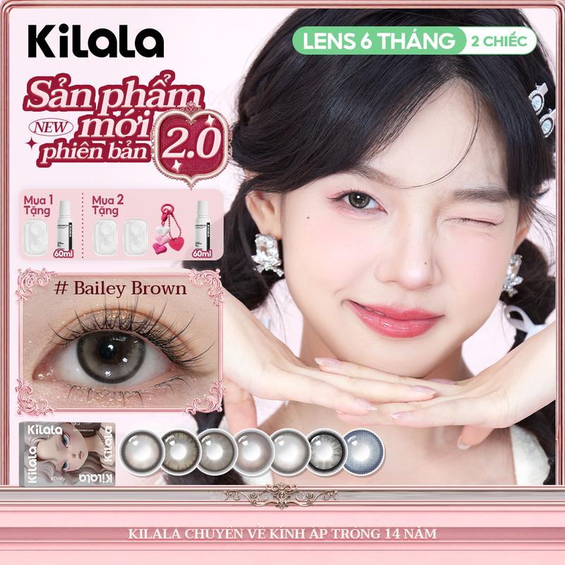  Kính áp tròng Kilala Dolly Series lens 6 tháng nâng cấp 40% độ ẩm giúp đeo êm cả ngày màu đen xám nâu tự nhiên DIA 14.5mm độ cận 0-7 lên mắt to tròn long lanh không kén tone makeup lựa chọn lý tưởng cho chụp kỷ yếu Nữ Women 