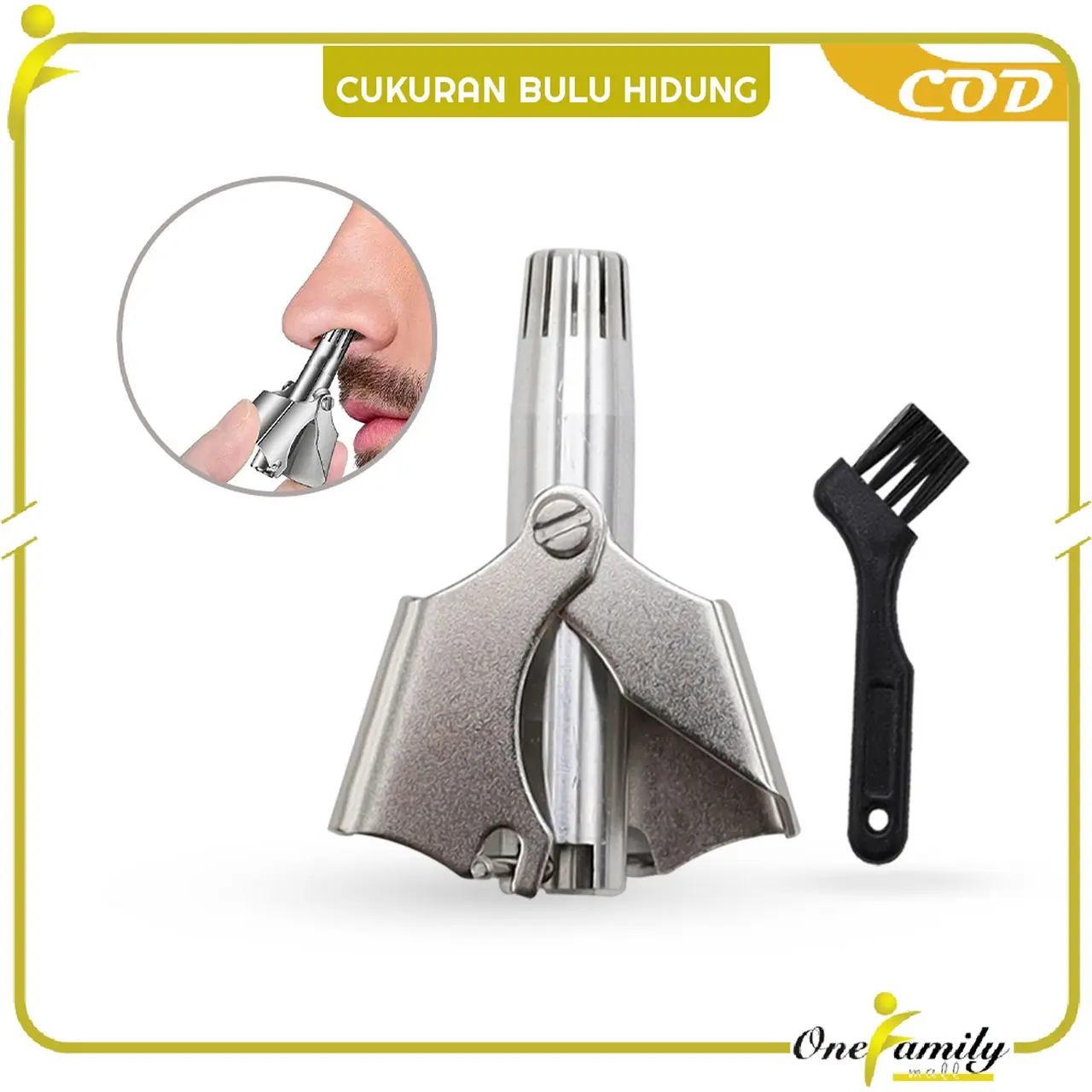 [COD] OFM C1034 Alat Penghilang Bulu Hidung Otomatis Nose Hair Trimmer Stainless