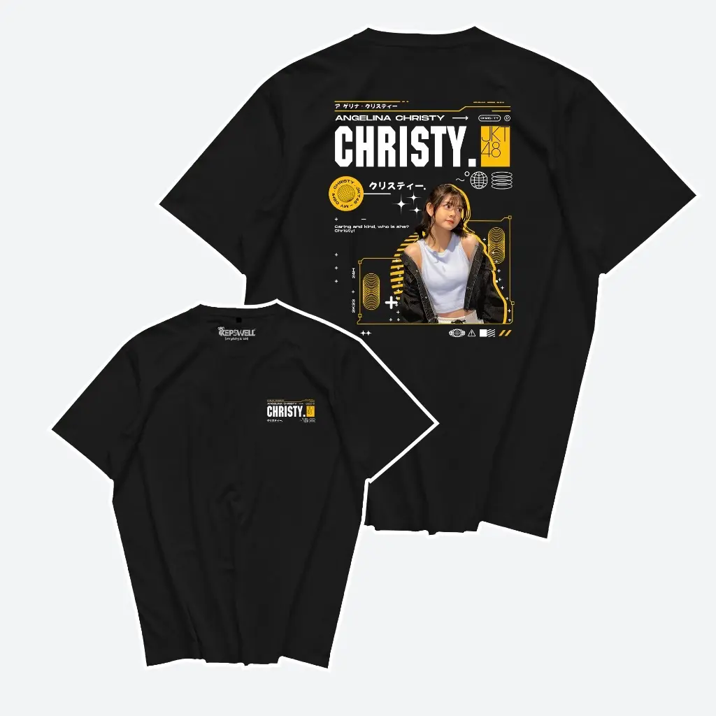 Kaos My Oshi Christy JKT48 - Baju Streetwear - T-Shirt Viral Combed 30s Pria Unisex