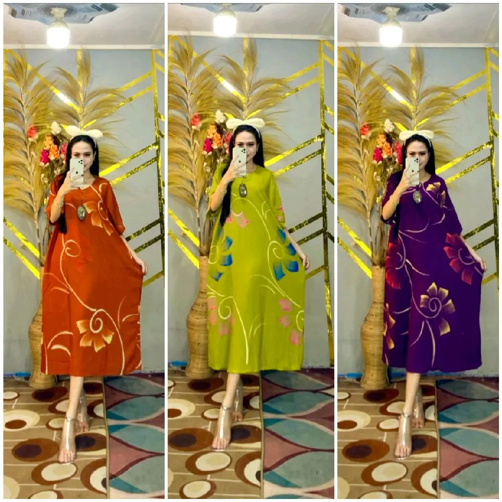 paket usaha 3 daster jumbo LD 130 cm PB 115 cm motif alena rayon  only 99 ribu