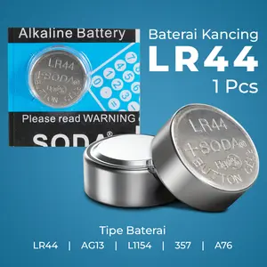 Baterai Kancing Lithium LR44 AG13 L1154 357 A76 1.5V