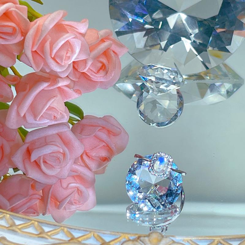 Product Introduction of S925 blue moonstone  02 ring Birthday Anniversary Daily 2