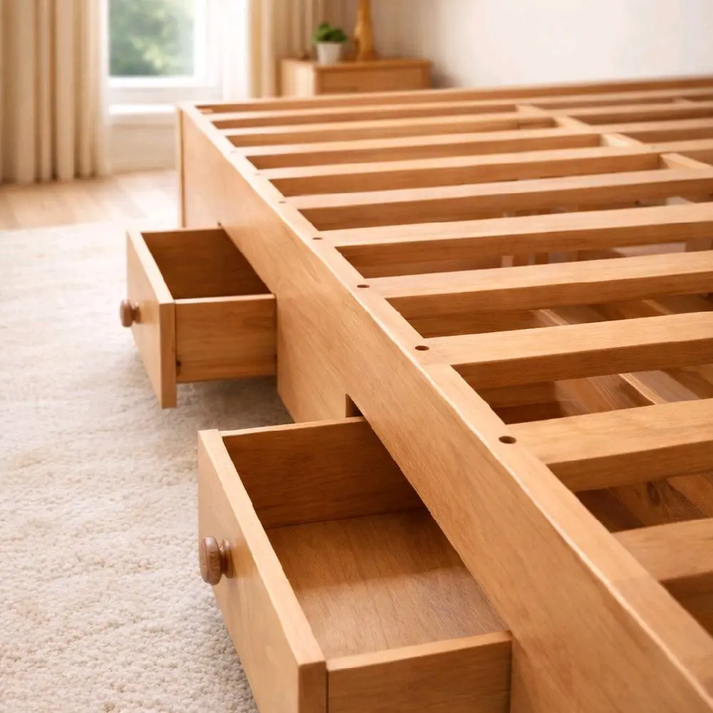 Dipan Laci RIS Kayu Mahoni Asli Kuat & Elegan untuk Kamar Tidur Minimalis Modern