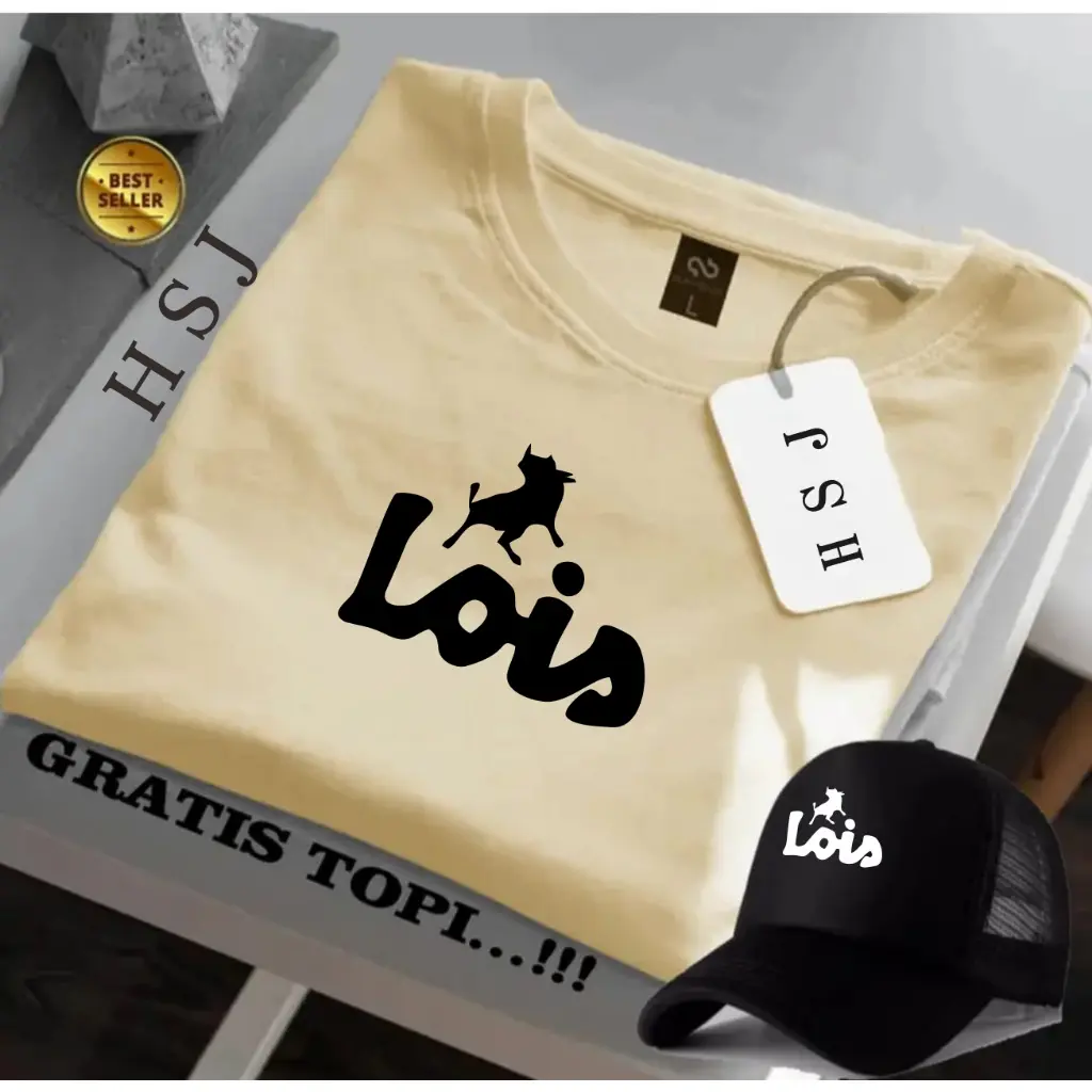 BONUS TOPI TERBARU ! GET 1 PCS ( PROMO COD ) Kaos Distro Pria Wanita Dewasa LOIS Keren Print Black Motif Lengan Pendek Terbaru Atasan T-Shirt LOIS Terlaris Bahan Cotton Combed 24s Atasan T-Shirt LOIS Pria Wanita