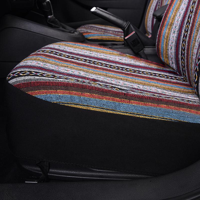 TikTok Shop Bucket style car seat cover Bohemian style fabric seat cover ethnic style front integrated car seat protection cover