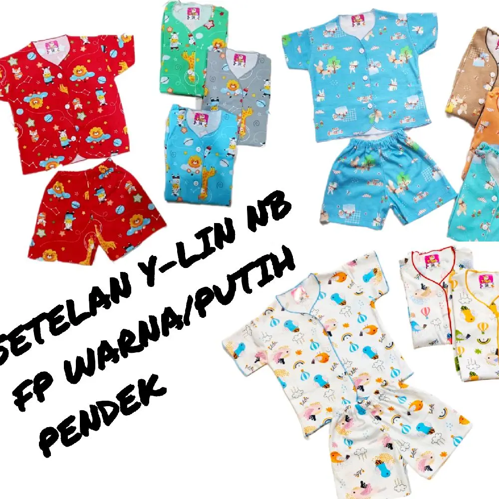 setelan y-lin nb fp warna/ putih pendek  Fashion 0- 6 bulan