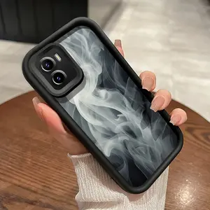 Casing Hp untuk VIVO Y15S Y15A Y01 Case pola kabut berwarna Softcase baru HP lunak ganda Kesing pelindung silikon sederhana Casing