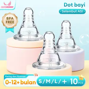 ANGEL MOMMY 20PCS Dot Bayi Peristaltic Slim Neck Nipple Murah Botol Susu Transparan Bebas BPA Silikon 3.7cm  XNZ