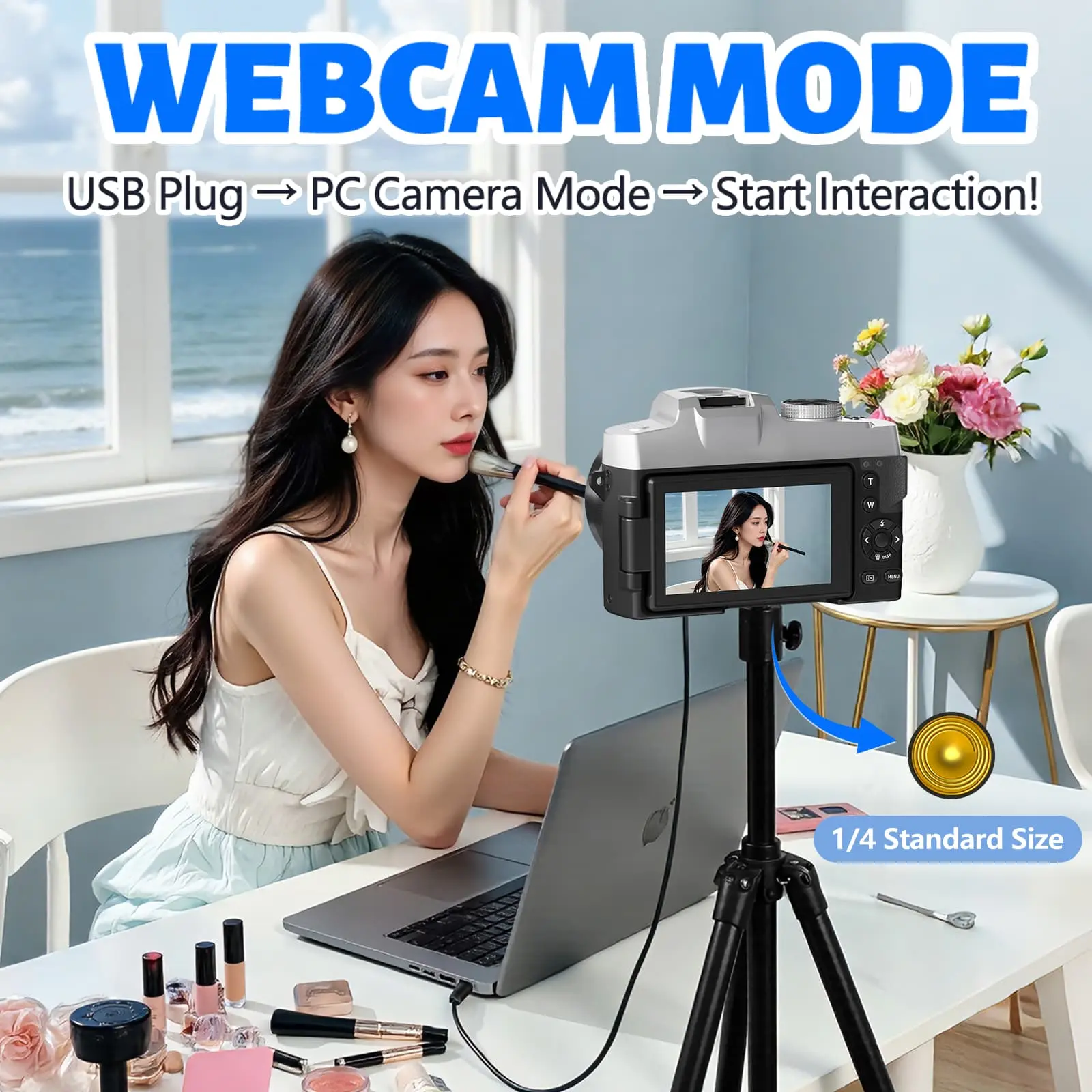 6K デジタルカメラ 84MP Amazon | 6K写真用のデジタルカメラ、UHDオートフォーカス84MP 3インチ