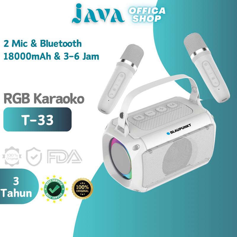 JAVA 2MIC Speaker karaoke bluetooth 1 SET RGB Wireless 2 Warna (Dapat ...