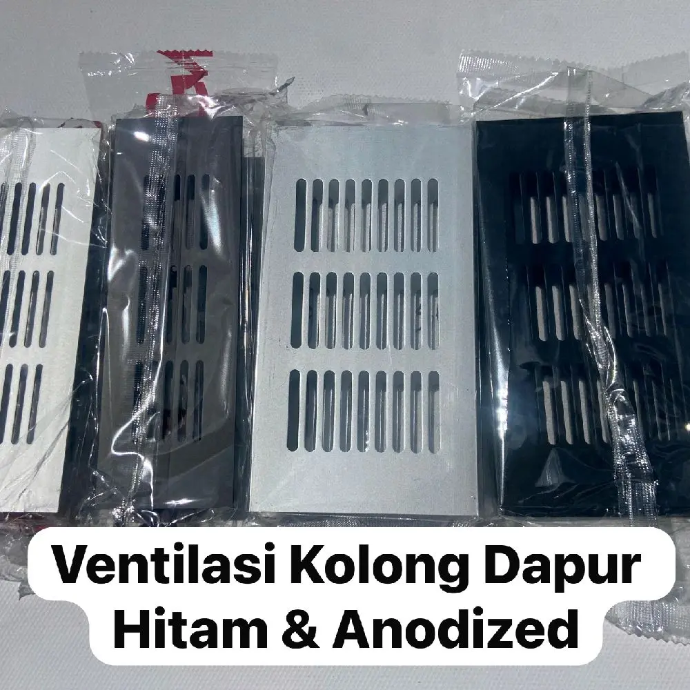 BUY 1 GET 1  Udara ventilasi Lubang kolong dapur  5 x 15 cm 8 x 15 cm Hitam Anodized Aluminium
