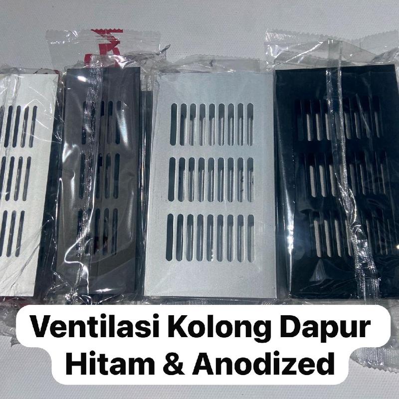 BUY 1 GET 1  Udara ventilasi Lubang kolong dapur  5 x 15 cm 8 x 15 cm Hitam Anodized Aluminium 0