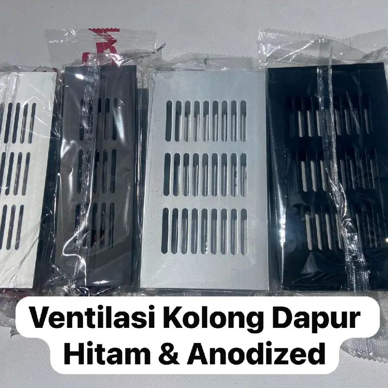 BUY 1 GET 1  Udara ventilasi Lubang kolong dapur  5 x 15 cm 8 x 15 cm Hitam Anodized Aluminium 0