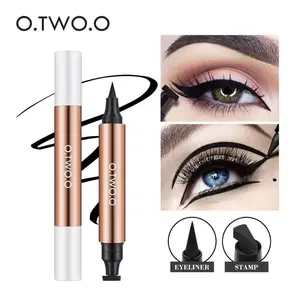 O.TWO.O 1019  Stamp Eyeliner Black Double Head Waterproof Eyeliner Pencil Eye Makeup