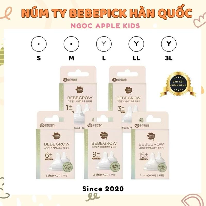 (TẶNG Đục núm) Núm ti Green Finger Chính hãng Hàn quốc mềm hai van thoát khí đủ size S/M/L/LL/3L [Lắp vừa bình Moy,Tovi,Ubmom, MotherK...]