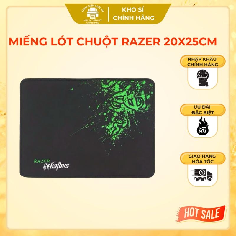 Miếng lót chuột Razer 20x25cm chuyên cho phòng game, văn phòng, độ dày đa dạng, di chuyển dễ dàng, may viền